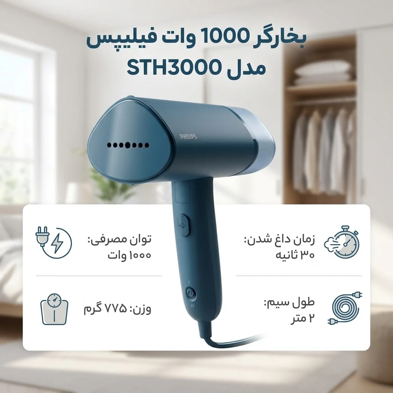 اتو بخارگر دستی فیلیپس مدل STH3000 - Image 4
