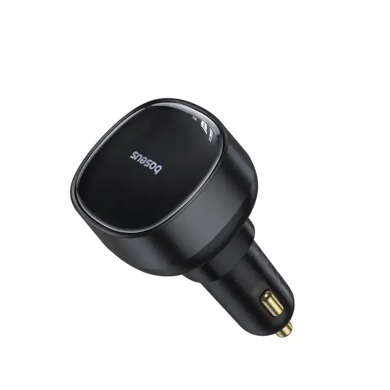 شارژر فندکی باسئوس مدل Enjoyment Pro Car Charger U+Retractable Type-C توان 60 وات - Image 2