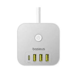 شارژر رومیزی 7 پورت باسئوس مدل PowerCombo Cube 3AC+3U+1C  توان 20 وات طول کابل 1.5 متر