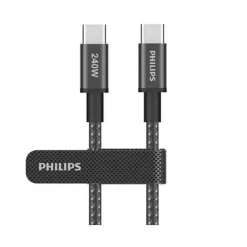 کابل شارژ USB-C to USB-C فیلیپس مدل DLC7060C با طول 2 متر توان 240 وات